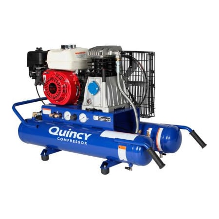 Quincy Compressor Quincy PAT38 Portable Gas Air Compressor w/ Honda GX Engine, 5.5 HP, 8 Gallon, Wheelbarrow 1129102812